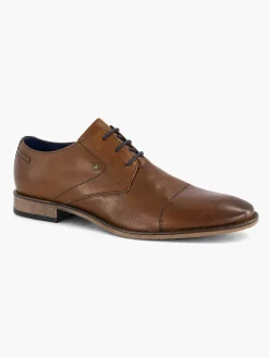 Cognac Leather Lace-Up Shoe