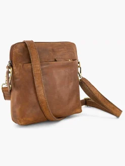Cognac Leather Shoulder Bag