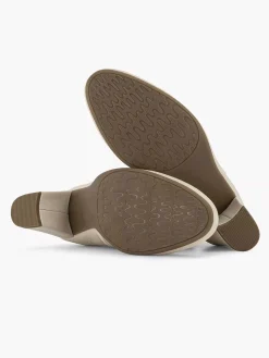 Cream Leather Ankle Boot