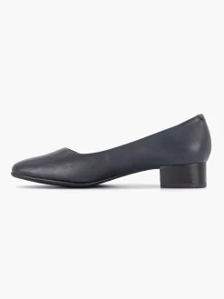 Dark Blue Leather Comfort Pump