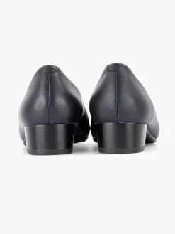 Dark Blue Leather Comfort Pump