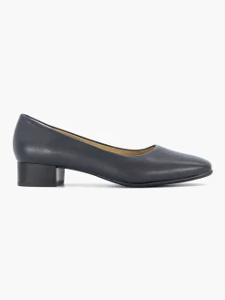 Dark Blue Leather Comfort Pump