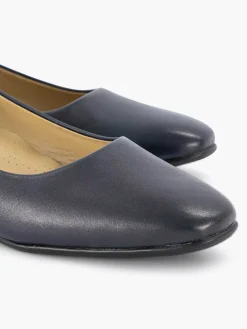 Dark Blue Leather Comfort Pump