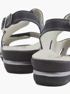 Dark Blue Leather Sandal