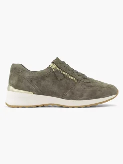 Dark Green Leather Comfort Sneaker