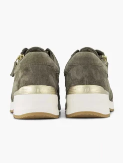 Dark Green Leather Comfort Sneaker