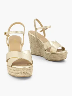 Gold Espadrille Wedge Heel