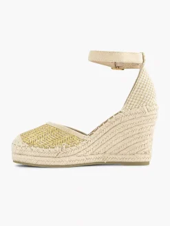 Gold Espadrille Wedge Heel