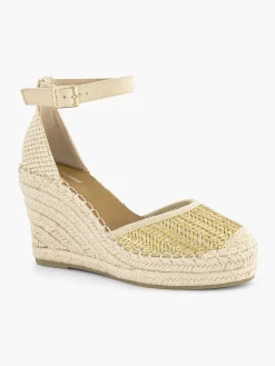 Gold Espadrille Wedge Heel