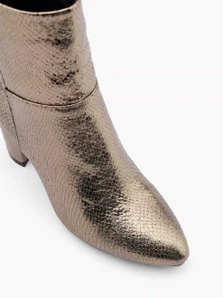 Golden Ankle Boot Snake Print