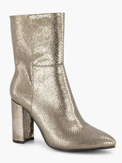 Golden Ankle Boot Snake Print