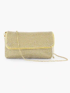 Golden Shoulder Bag Rhinestones