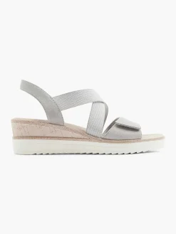 Gray Comfort Sandalette Wedge Heel