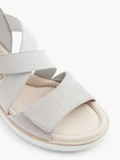 Gray Comfort Sandalette Wedge Heel