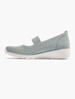 Gray Slip-On Wedge Heel