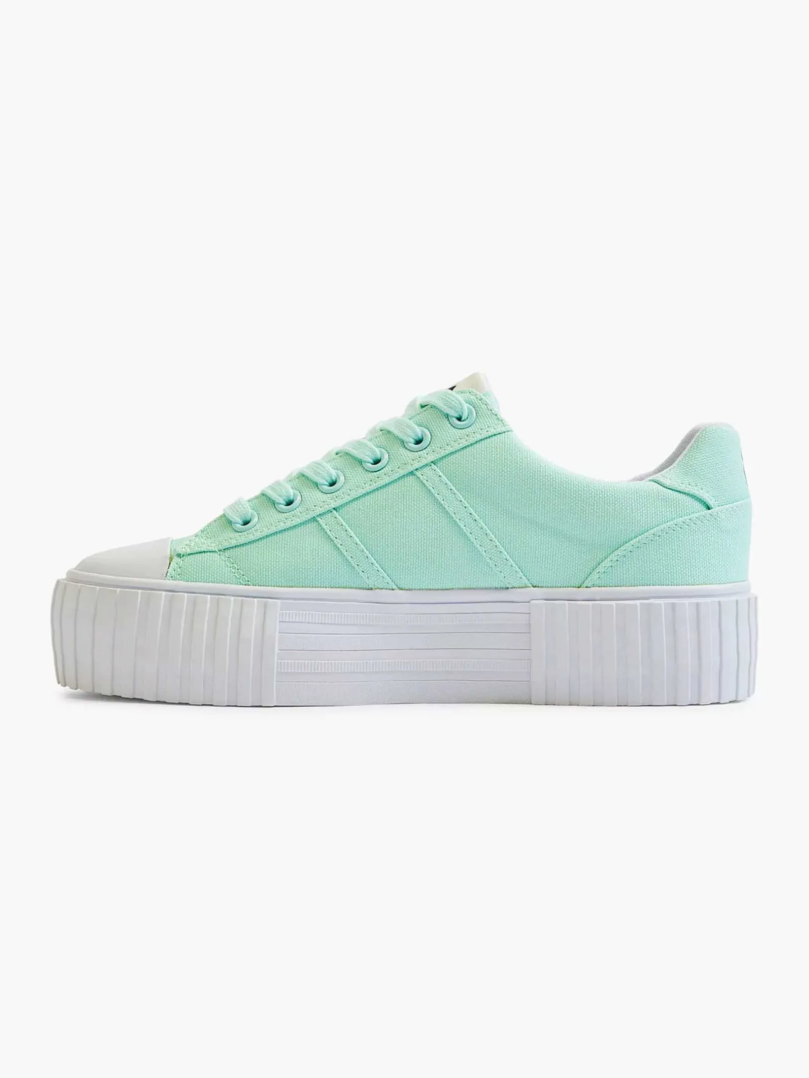 Mint-Colored Canvas Sneaker Platform