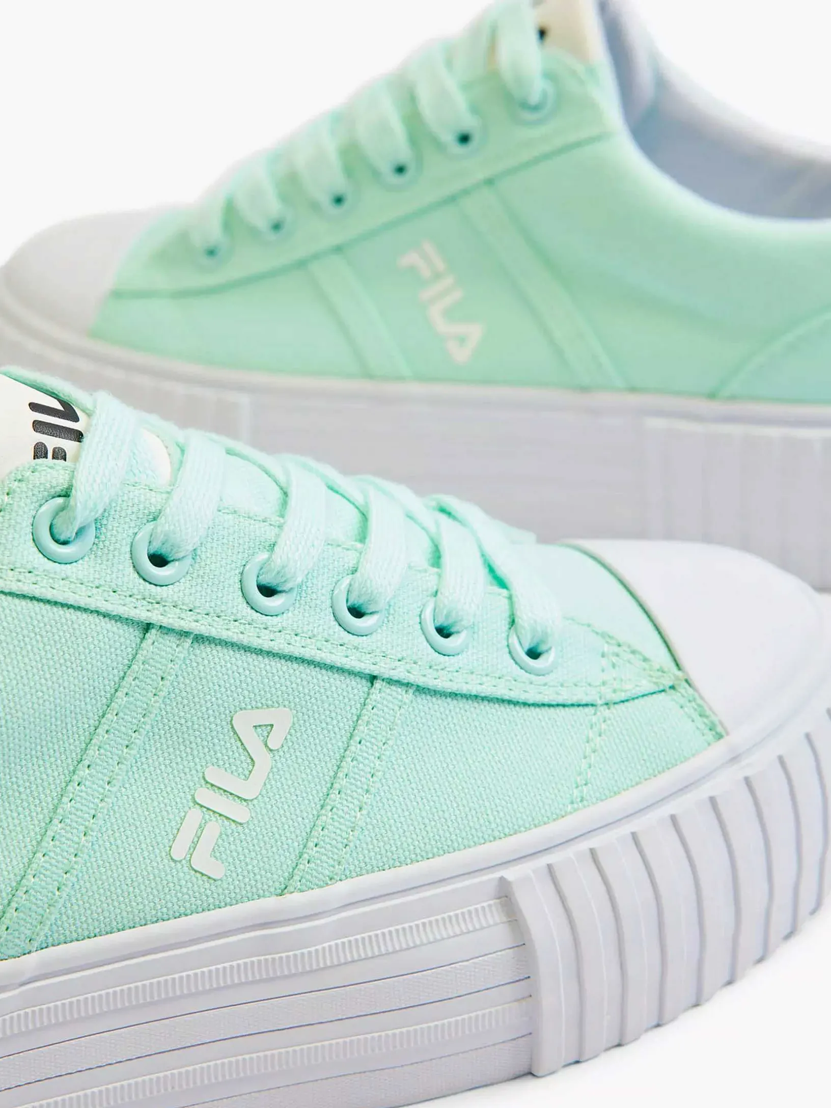 Mint-Colored Canvas Sneaker Platform