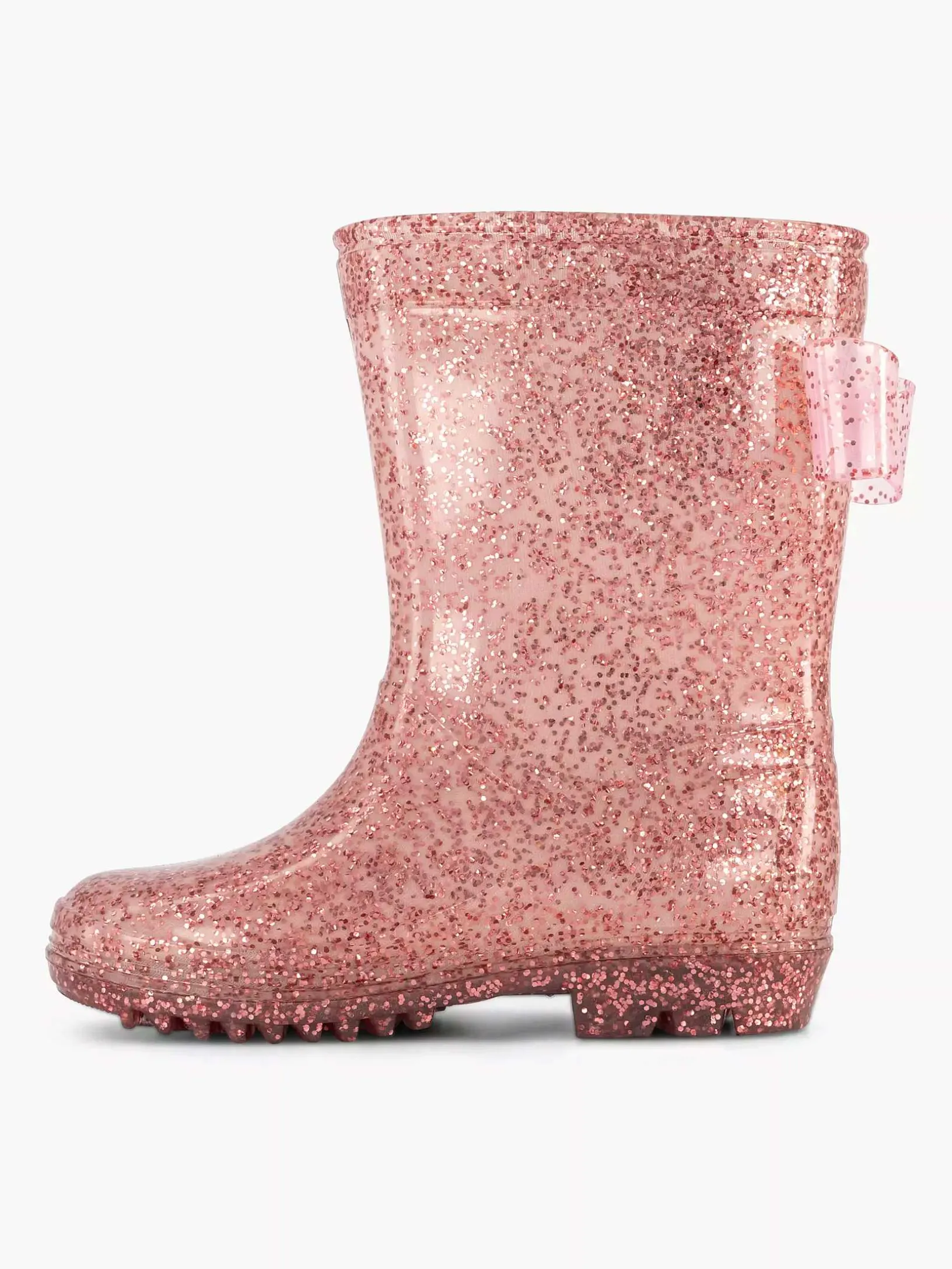 Pink Rain Boot Glitter Bow