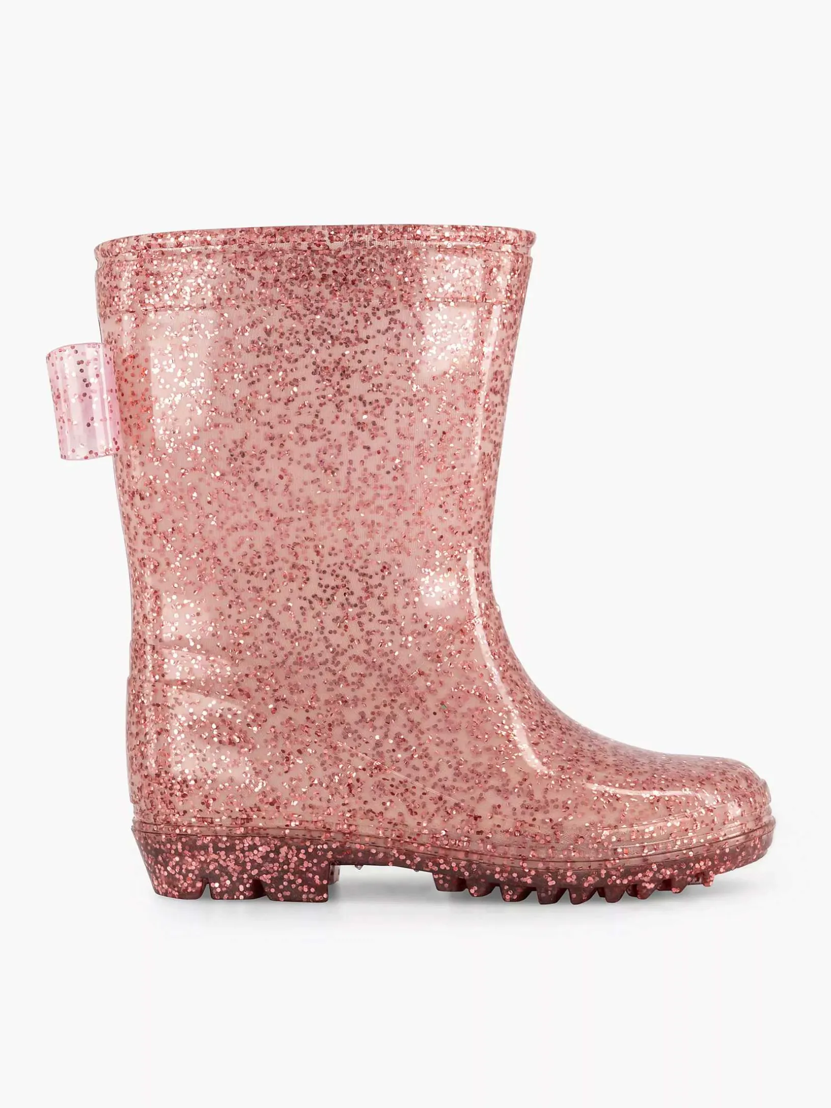 Pink Rain Boot Glitter Bow
