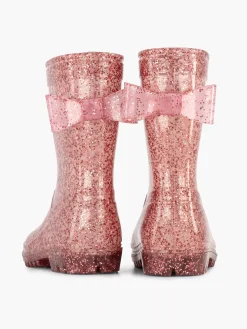 Pink Rain Boot Glitter Bow