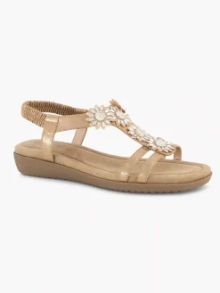 Rose Gold Comfort Sandal Stones