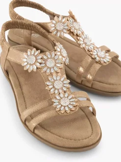 Rose Gold Comfort Sandal Stones