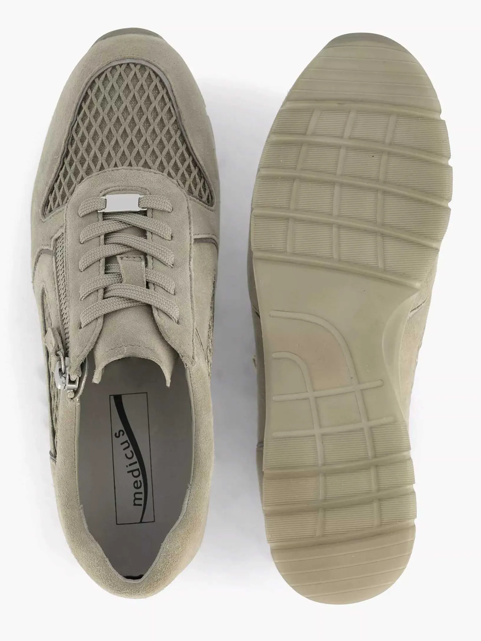 Sand-Colored Leather Comfort Sneaker