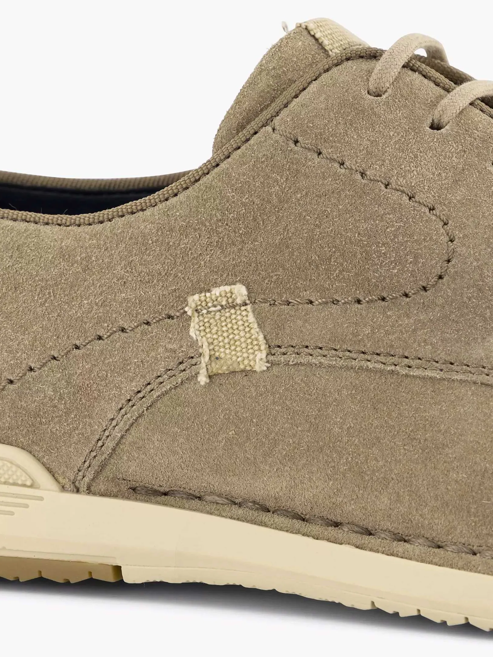 Sand-Colored Leather Lace-Up Shoe