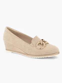 Taupe Pump Wedge Heel