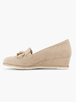 Taupe Pump Wedge Heel