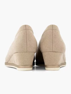 Taupe Pump Wedge Heel