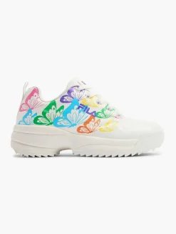 White Chunky Sneaker Butterflies