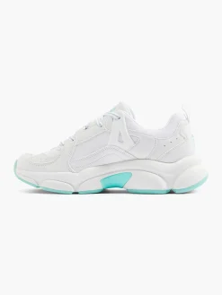 White Chunky Sneaker Turquoise Sole