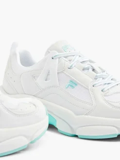 White Chunky Sneaker Turquoise Sole
