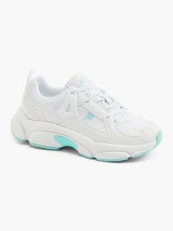 White Chunky Sneaker Turquoise Sole
