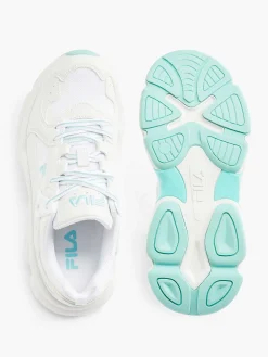 White Chunky Sneaker Turquoise Sole