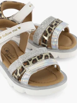 White Sandal Panther Print