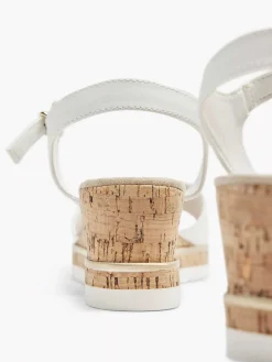 White Sandalette Wedge Heel