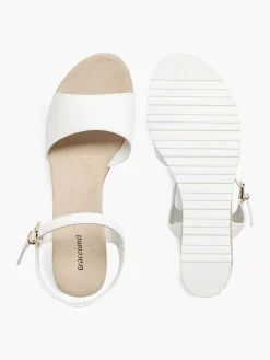 White Sandalette Wedge Heel