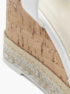 White Sandalette Wedge Heel