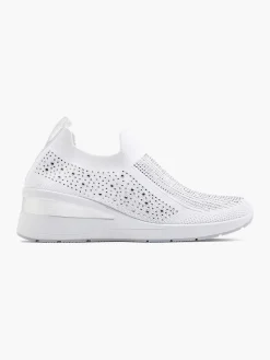 White Slip-On Rhinestones